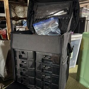 Black Storage Organizer with Drawers for make up aritist